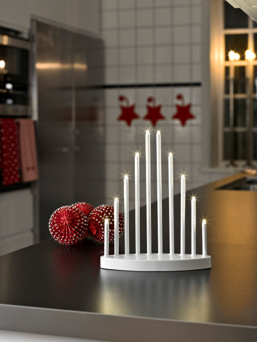 Ljusstake 10 LED Vit Konstsmide